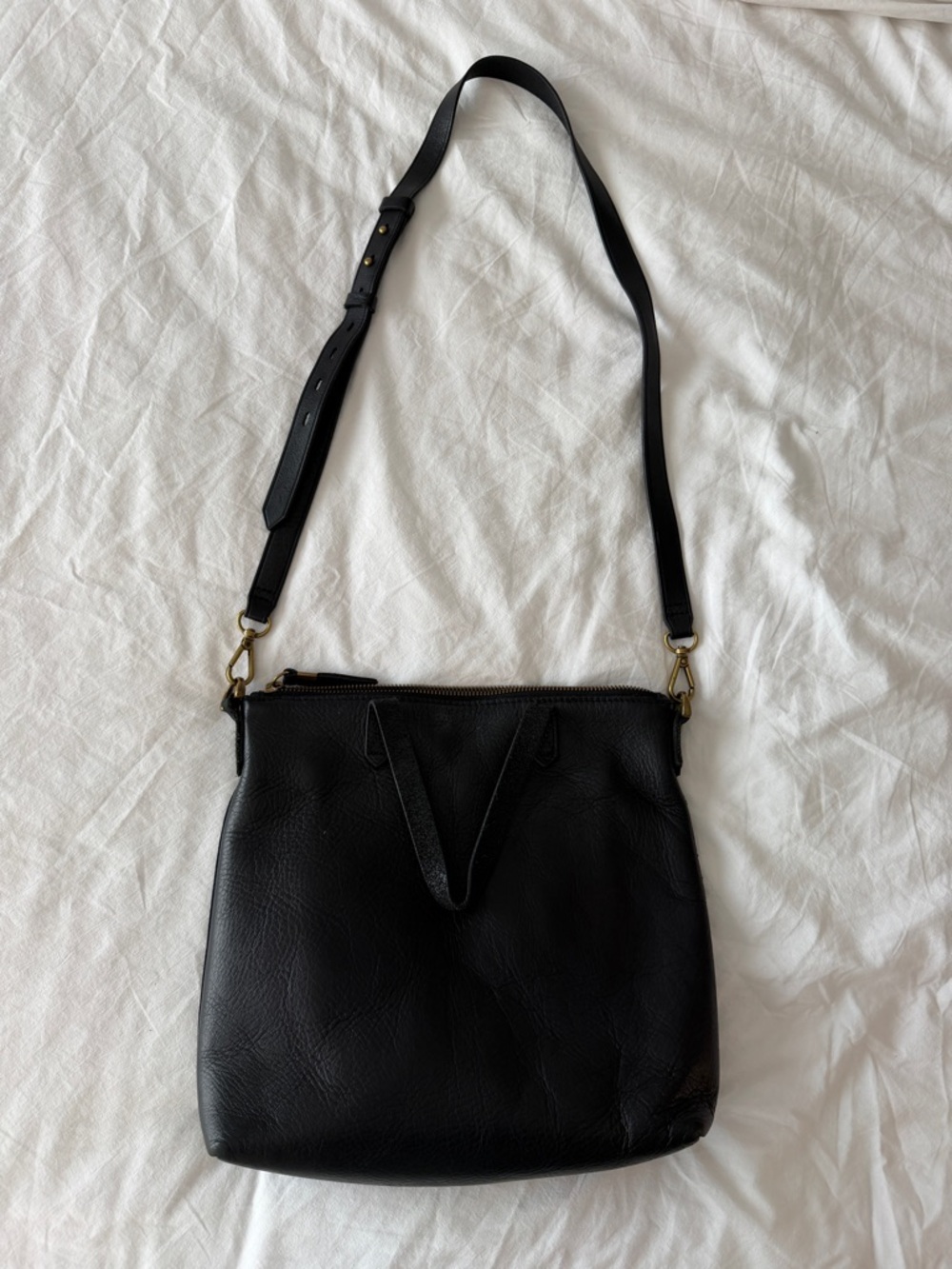 Madewell Black Leather Crossbody Bag